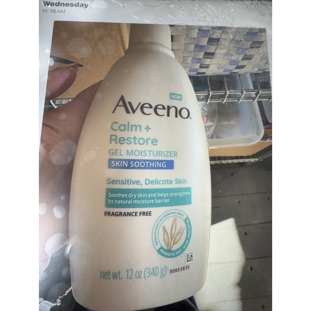 Aveeno Calm + Restore Gel Moisturizer Skin Soothing 12 oz- New